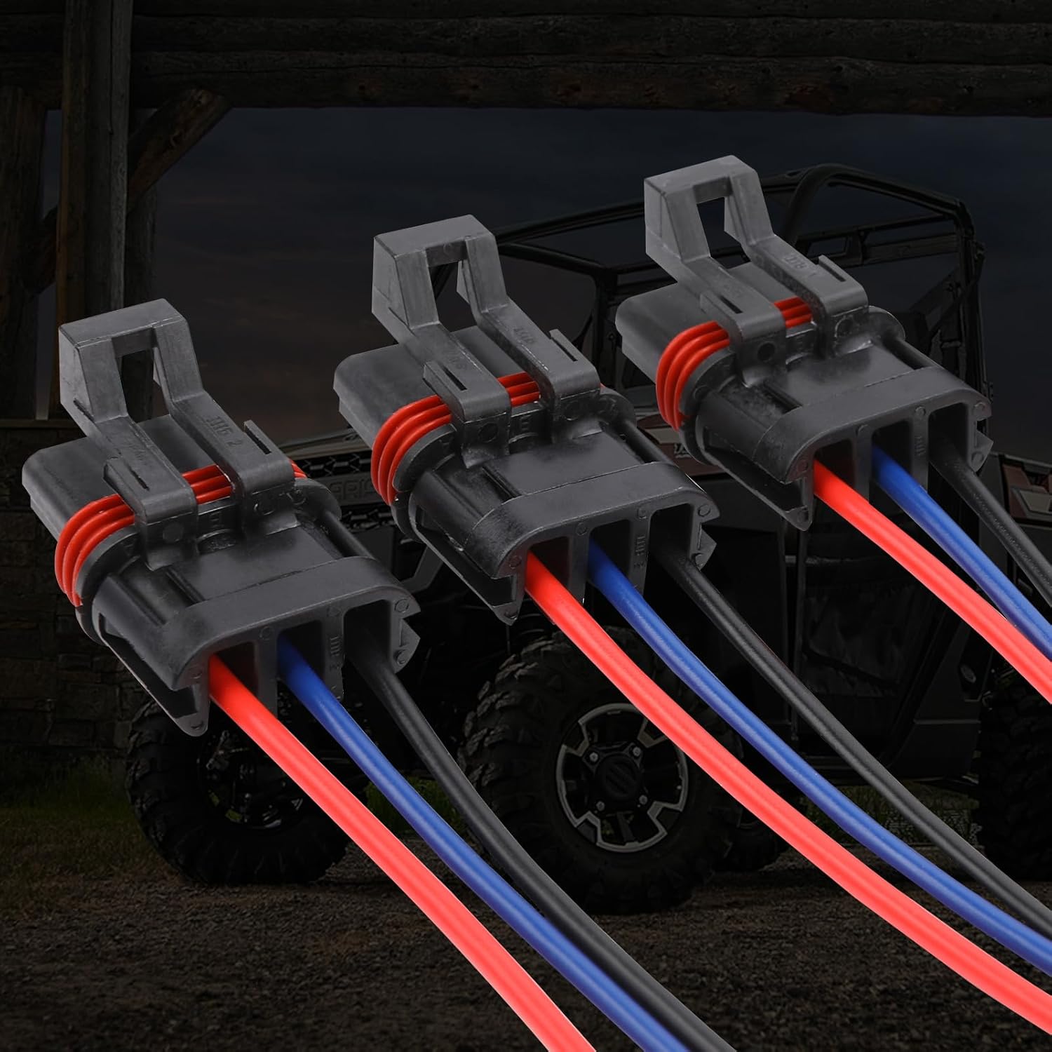 12Awg Pulse Power Plug Connector Pigtail Compatible with Polaris Ranger XP 1000 & RZR RS1 Pro & General 2018 2019 2020 2021 - Pulse Bar Wire Harness (3 pcs) - Image 7