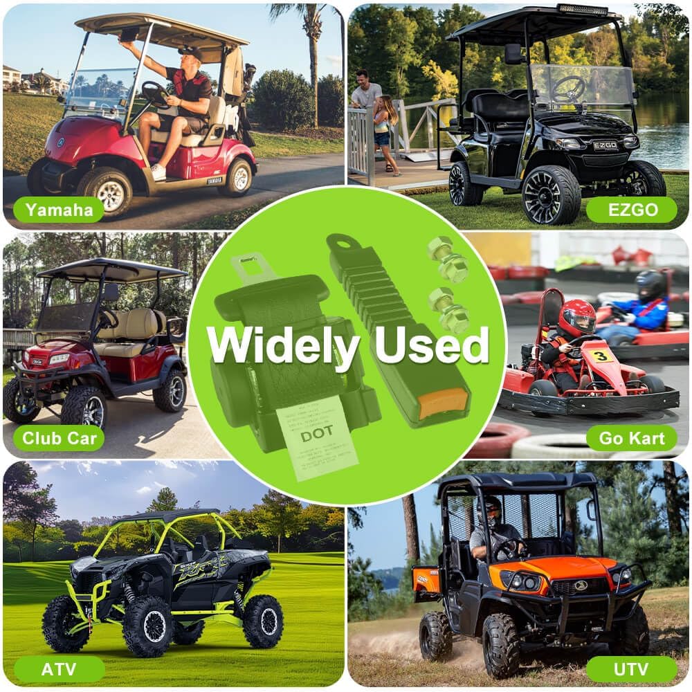 Retractable 61" DOT Seatbelts, Universal 2 Point Adjustable Seat Belts for Golf Carts EZGO, Yamaha, Club Car, ICON, Star, Zone Golf Carts (1 Set) - Image 4