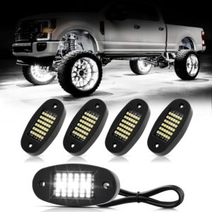 4 Pods White Rock Lights 6000K Pure...