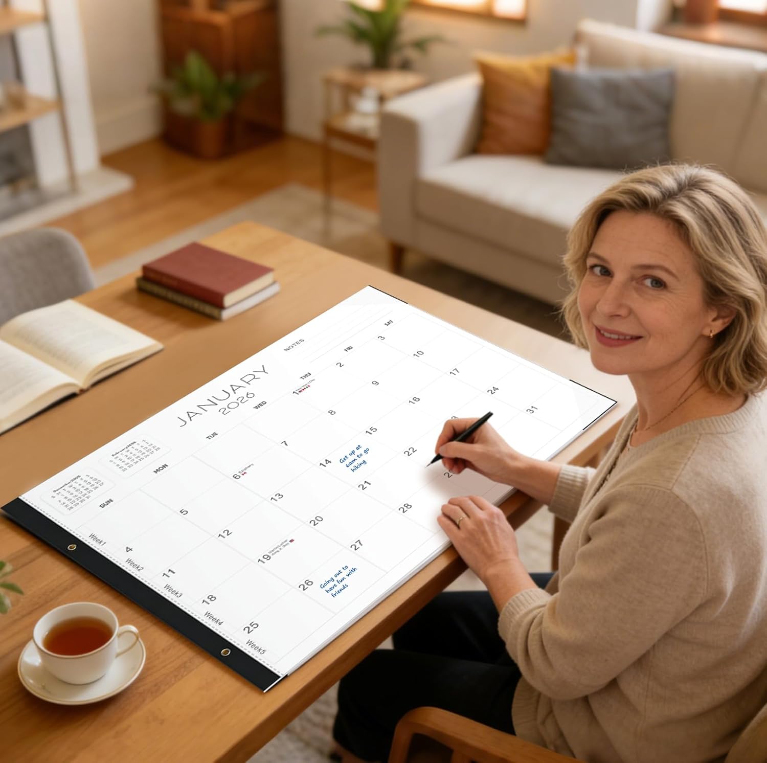 2026 Desk Calendar Large 22x17 – Desk Top Calendar 2026 with plastic cover - Image 2