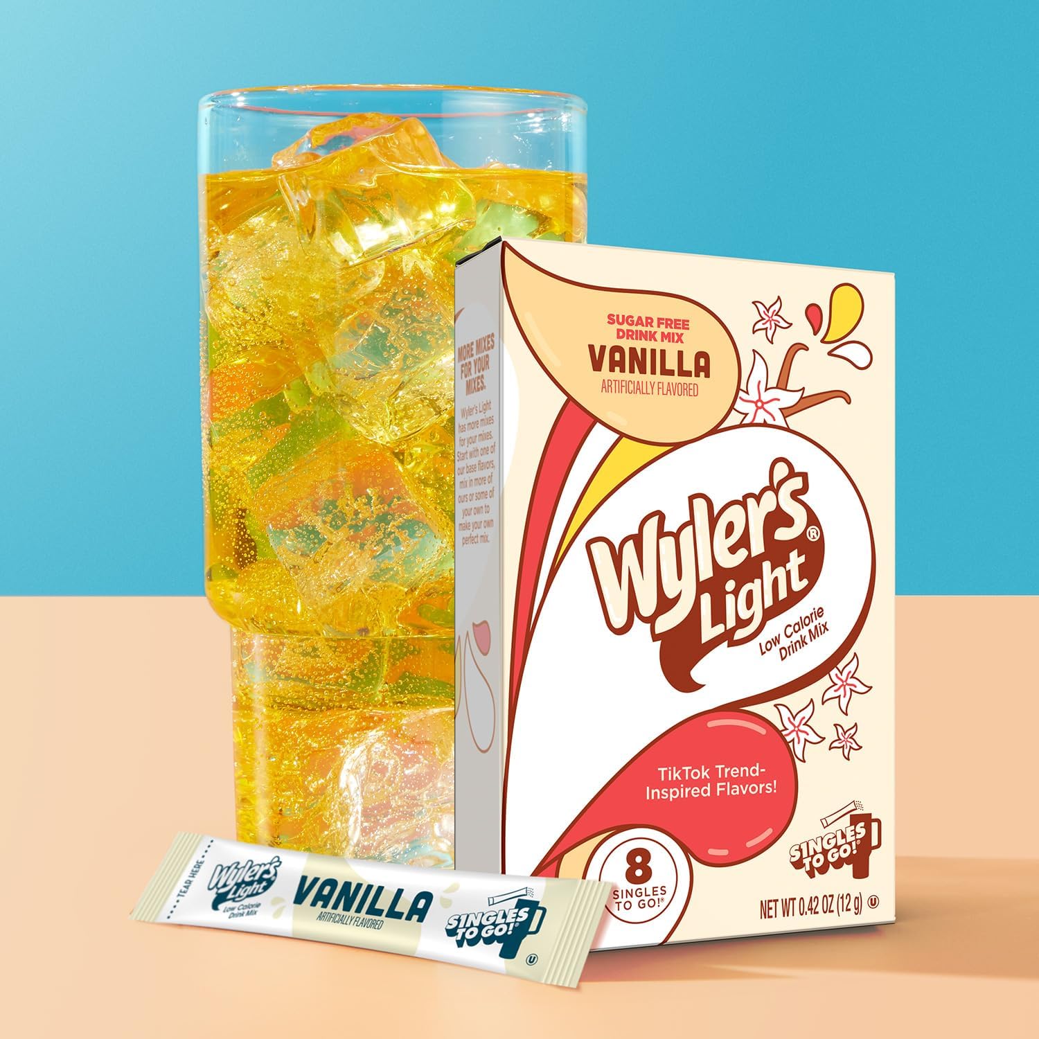 Wyler's Light Vanilla - Singles to Go Powdered Drink Mix - Pack of 3-8 Per Box 24 Total Servings - Delicious Tasting Vanilla Flavor - Image 6