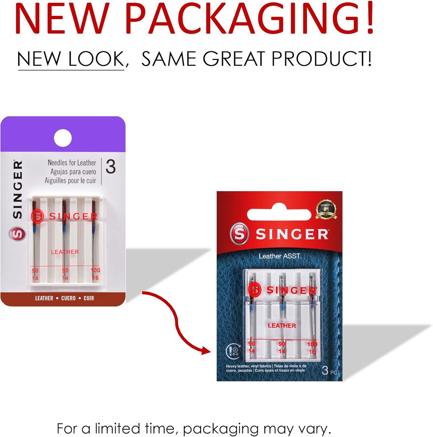 SINGER Leather Sewing Machine Needles, Size 90/14, 100/16-5 Count - Image 7