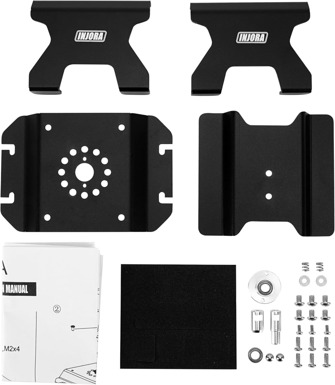 INJORA Aluminum 80g RC Car Stand with Shock Holder for 1/24 1/18 RC Crawler Upgrade(Black) - Image 2