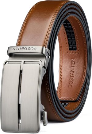 BOSTANTEN Mens Belt Leather Ratchet...