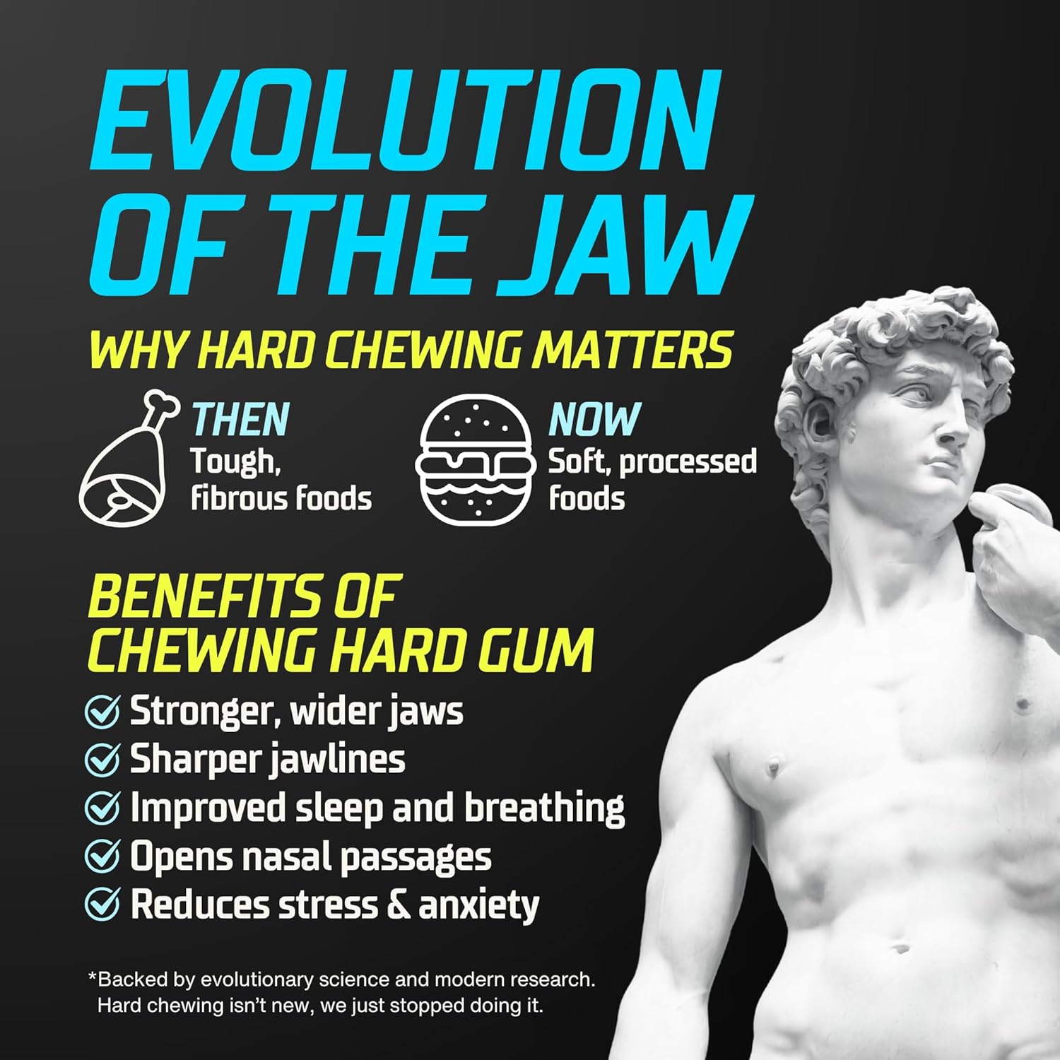 GYMGUM Jawline Gum Ultra Hard Chewing Gum | No Calories, No Sugar, No Artificial Sweeteners | Keto Friendly Mewing Gum for Jawline Training & Exerciser - Image 7