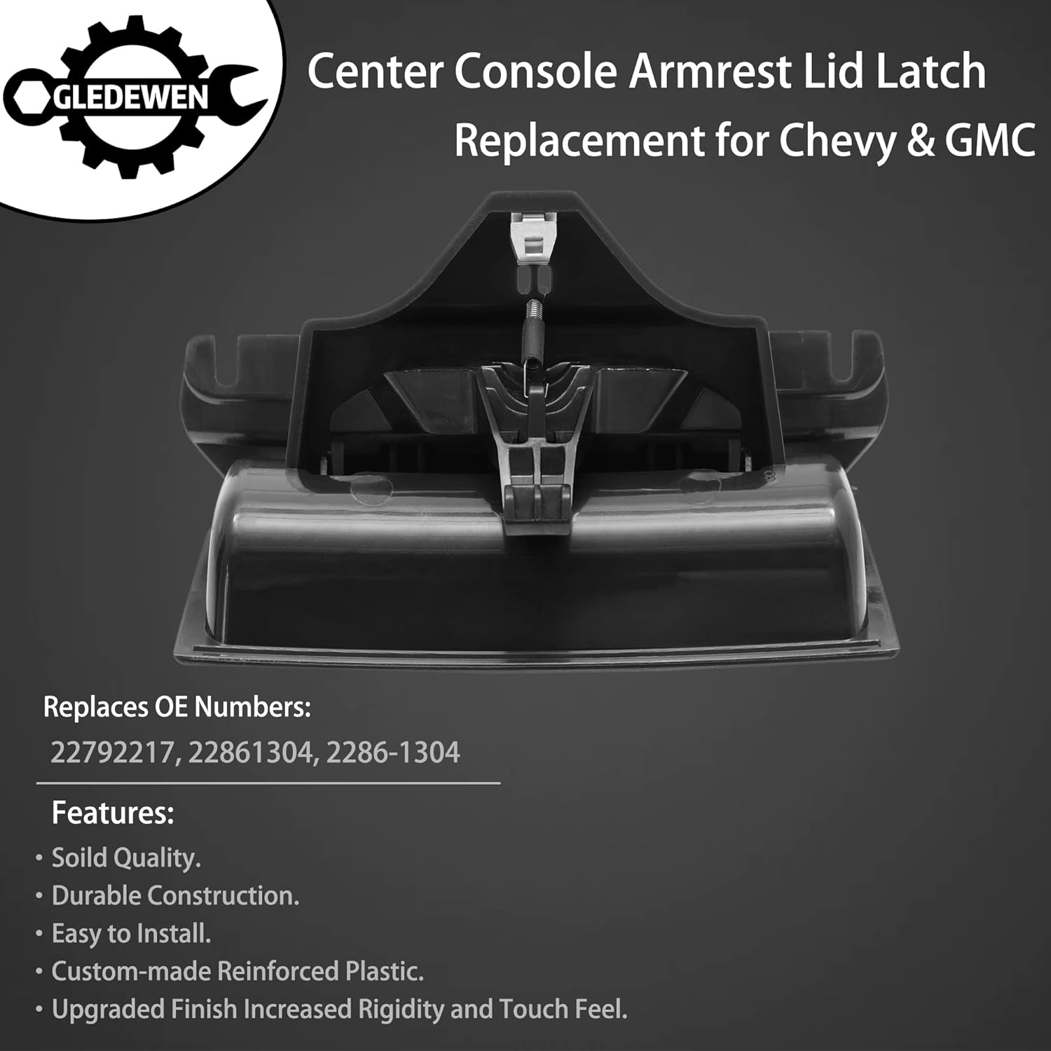 Gledewen Center Console Latch, Compatible with 2014-2020 Chevy Silverado Suburban Tahoe | GMC Sierra Yukon, Plate Armrest Lid Lock, Replace# 22792217 22861304 Center Console Cover Lock - Image 3