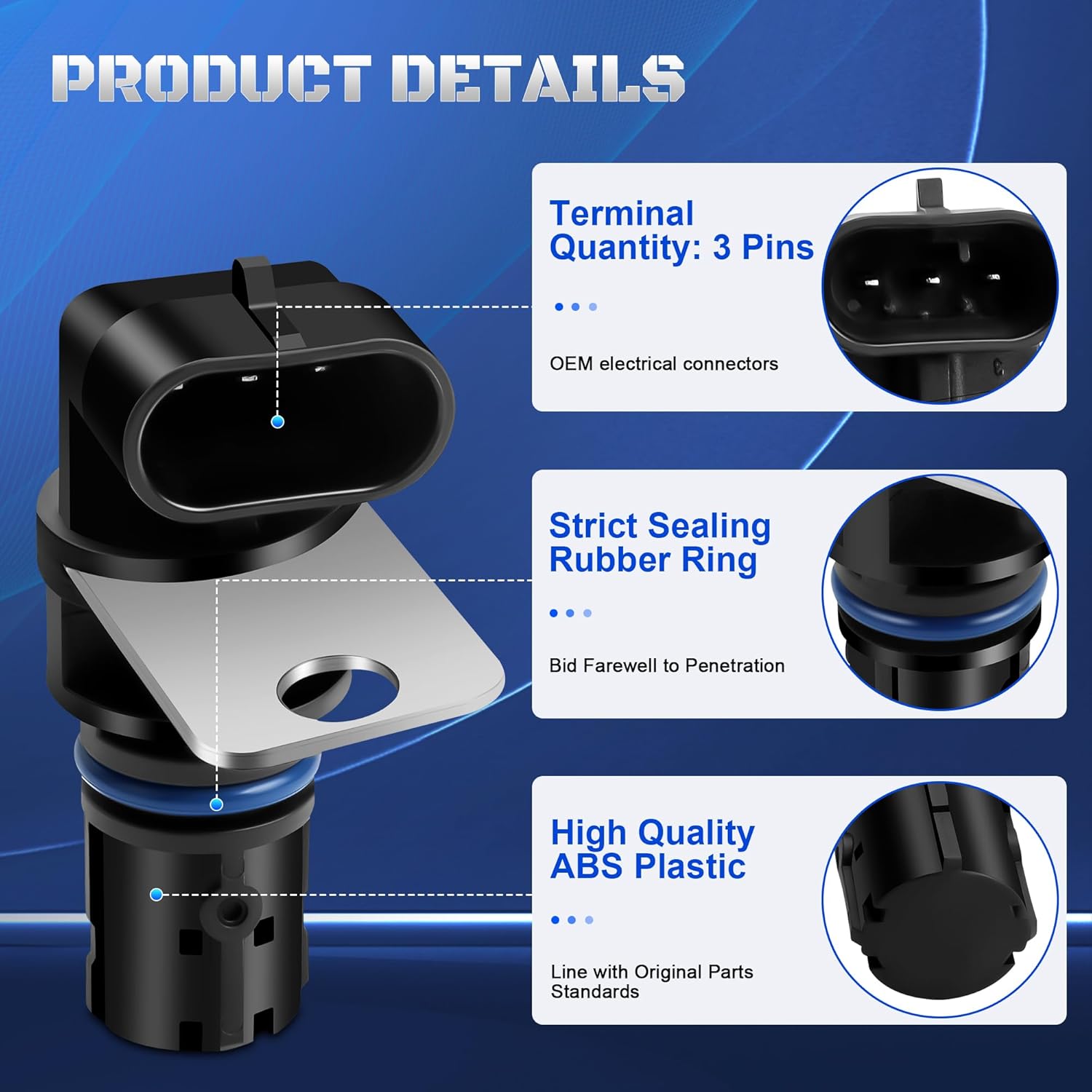 Crankshaft Position Sensor Compatible with 1999-2006 Chevy Silverado 1500 Avalanche Suburban Tahoe Trailblazer Camaro GMC Sierra Envoy Yukon Savana for Cadillac Escalade 12560228, 12555566, 5S1692 - Image 2