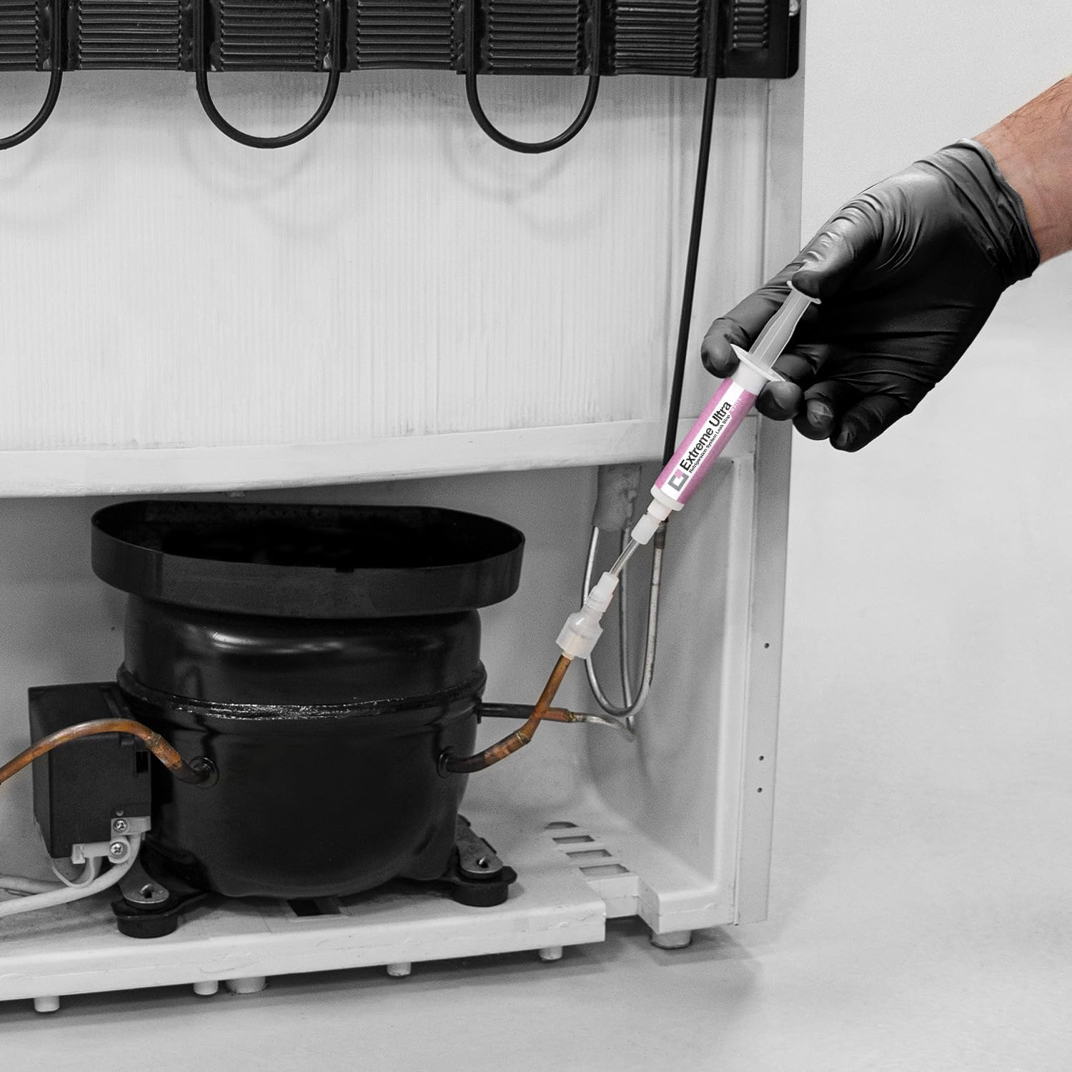 ERRECOM Extreme Ultra White Refrigerator Turafalle with Hermetic Compressor and with R600 - R290 - R134a, 0.2 fl oz (6 ml) Cartridge, Includes 1/4 SAE Adapter - Image 9