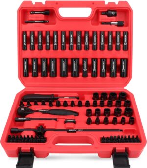 105-Piece 1/4″ Drive Impact S...