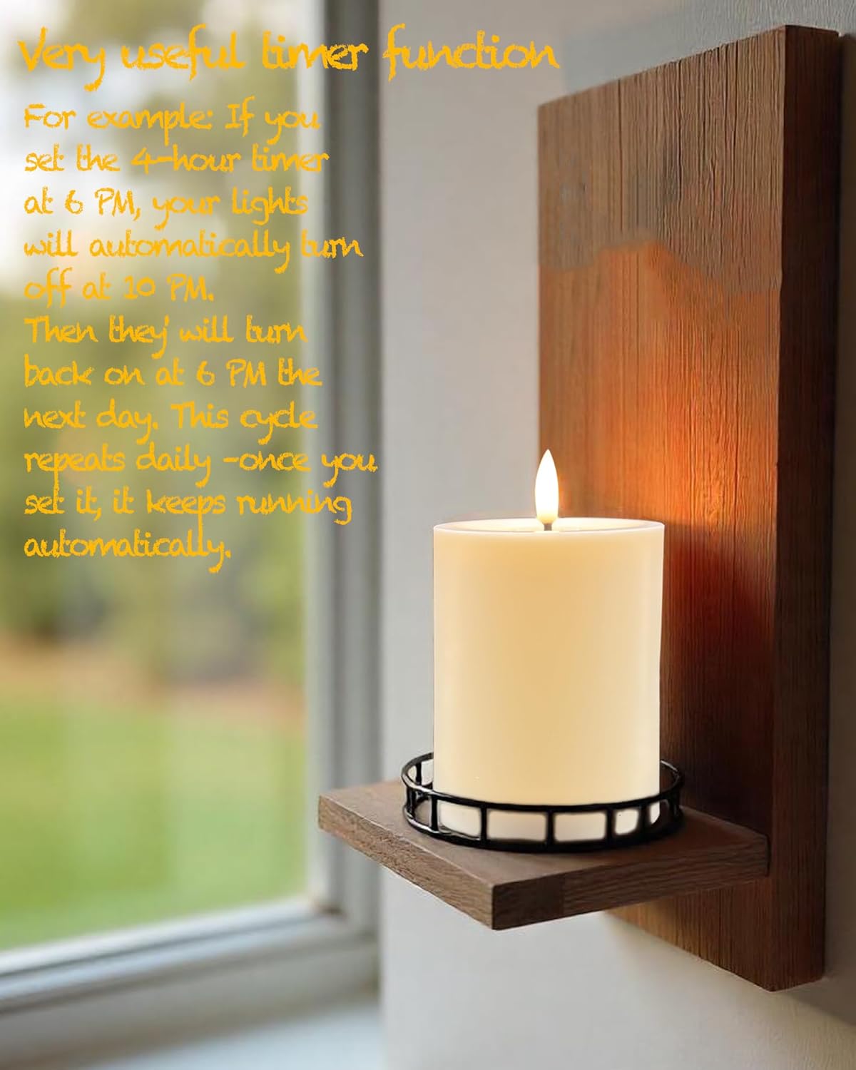 3"x4" Outdoor Waterproof Flameless Candles with Remote and Timers, LED Candles, Battery Operated Candles, Electric Fake Pillar Candles for Patio, Porch, and Lanterns Decor (Ivory) - Image 8