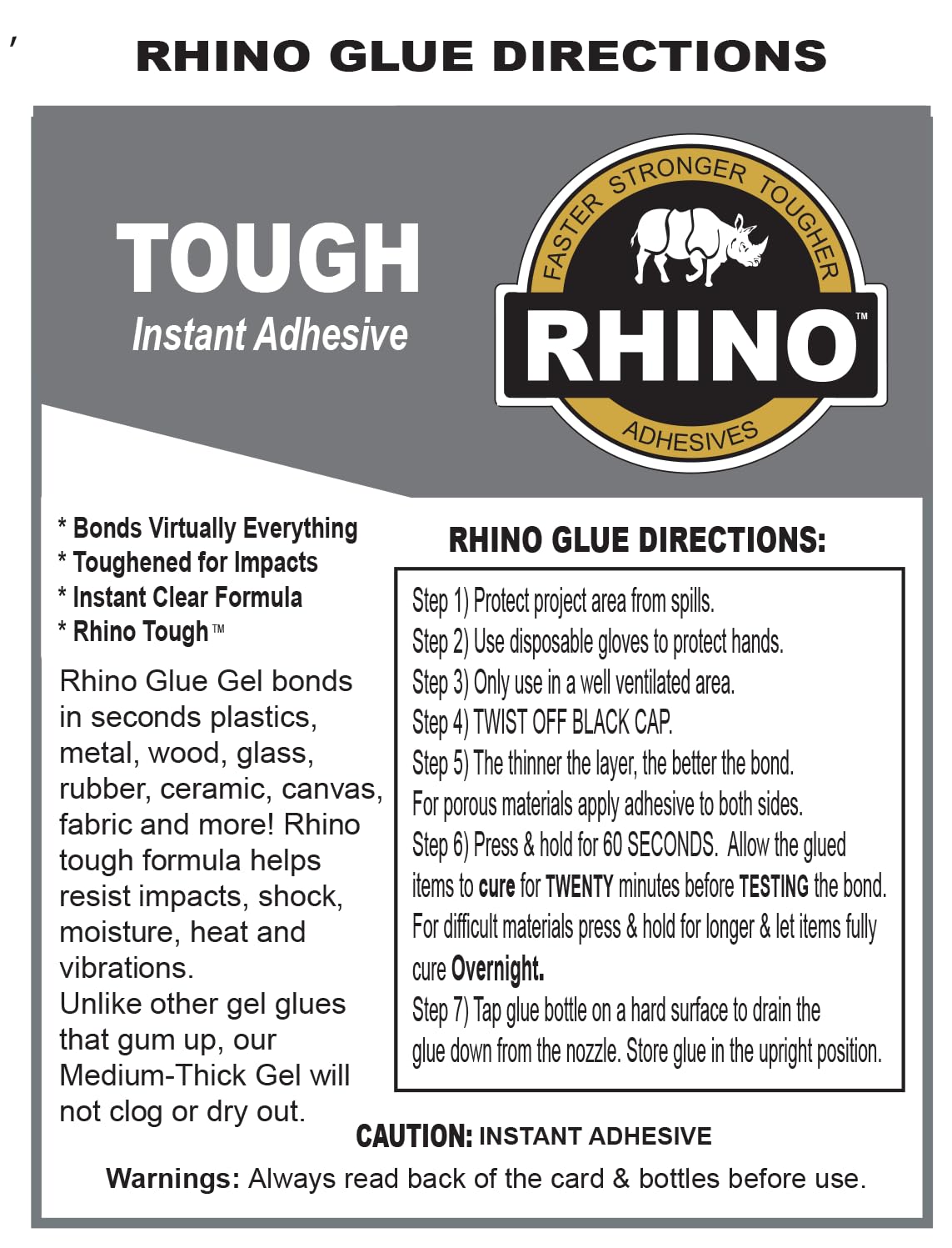 Rhino Glue Gel, Heavy Duty 40 Gram Clear - Image 6