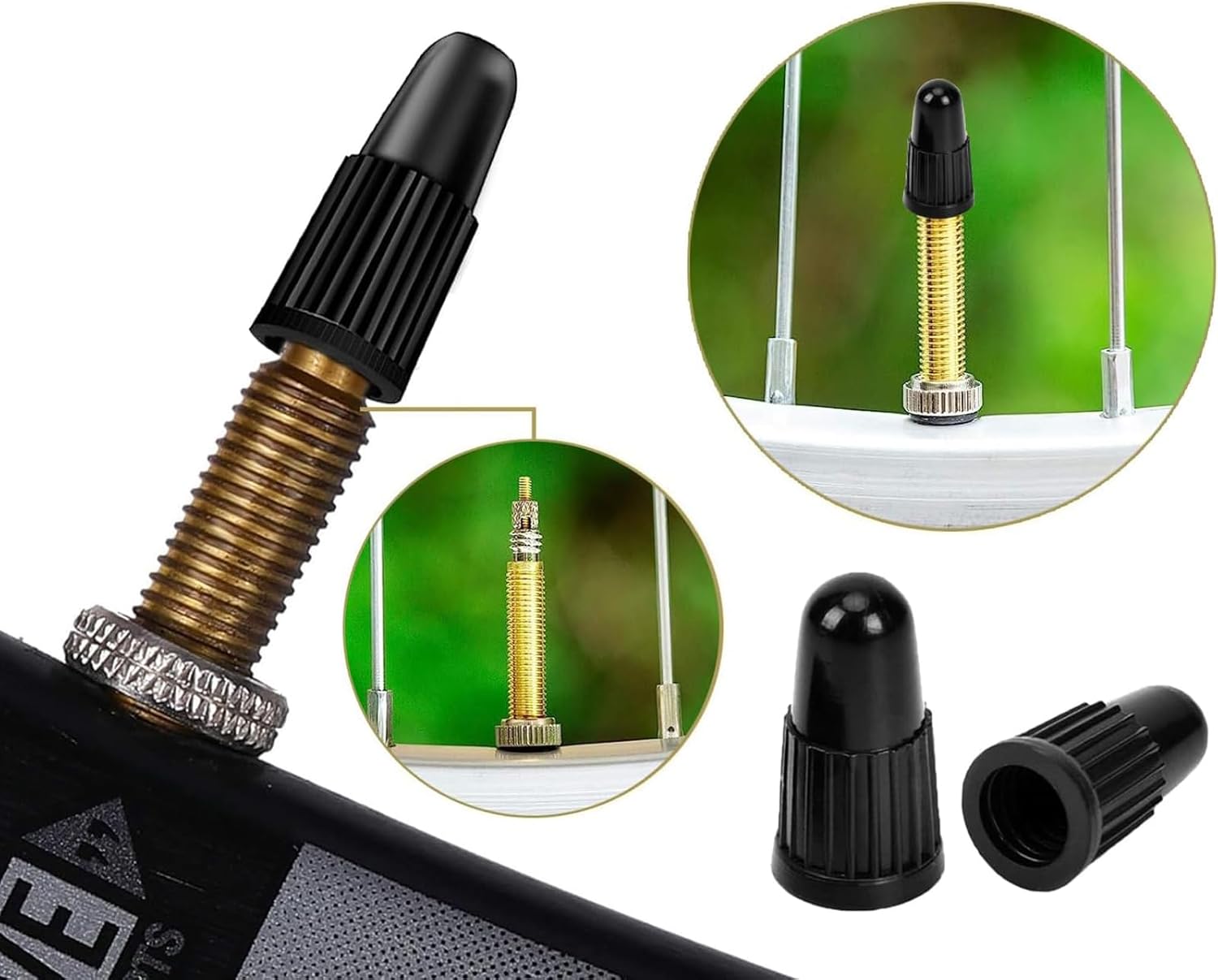 Black Presta Valve caps Plastic Bike tubeless tire caps air dust stem Covers - Used on Presta French valves for MTB Mountain Road Bike Bicycle (20 Pack) - Image 4