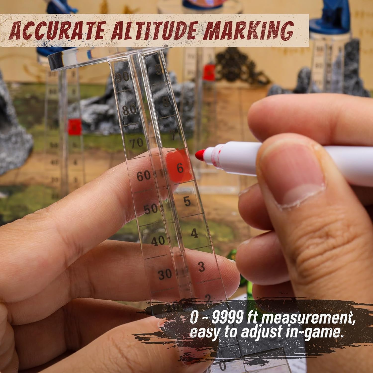 DND Flying Miniatures Combat Riser (Set of 2) Acrylic Laser Cut Flight Stand Terrain from 0 to 9999 ft Perfect for Dungeons and Dragons, Wargames, D&D and Tabletop RPG - Image 3