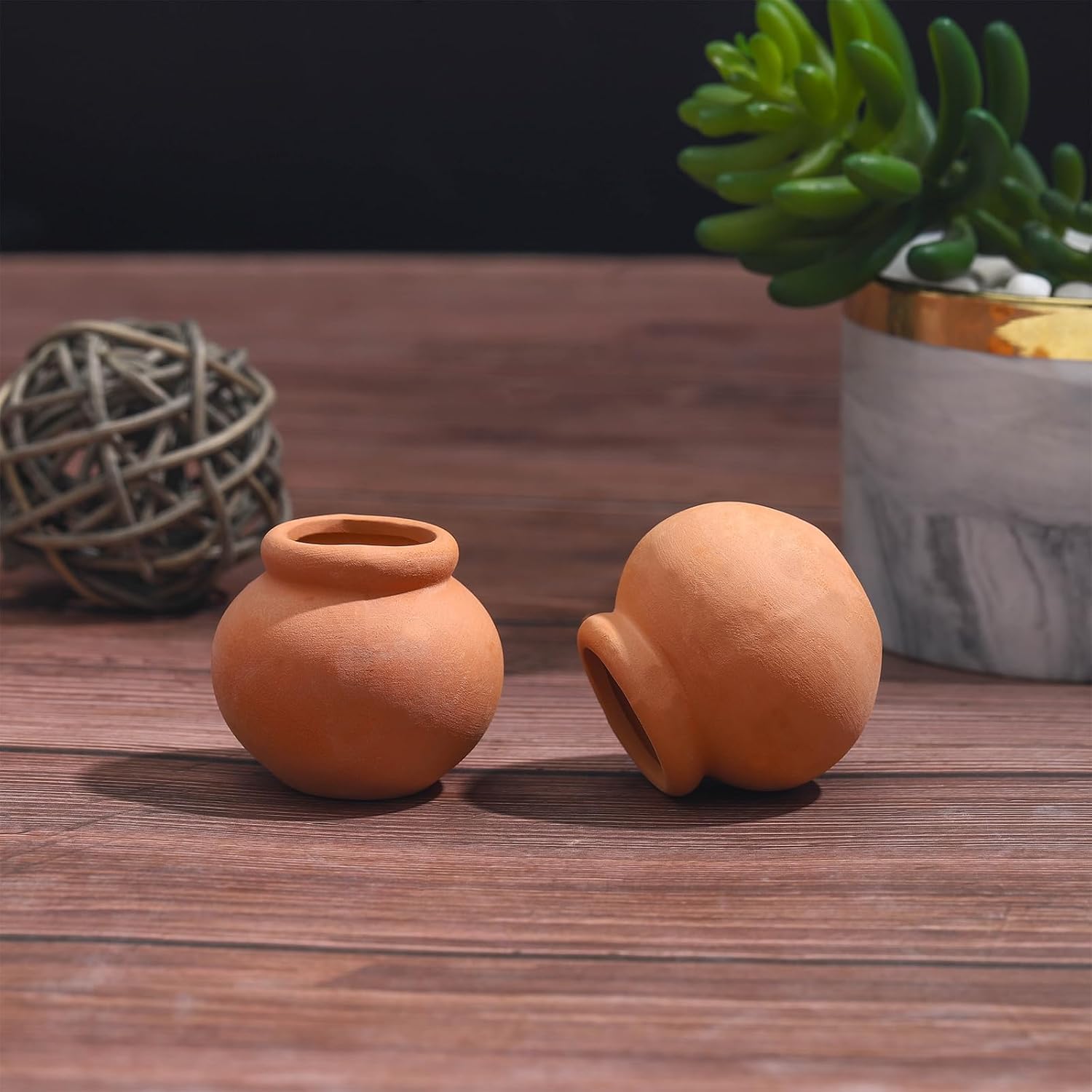 ONEST 10 Pieces Miniature Tiny Clay Pots Mini Flower Pottery Planter for DIY Garden Plants Office Home Decoration - Image 5