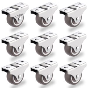 8Pcs 1-1/4 Inch Mini Rigid Caster W...