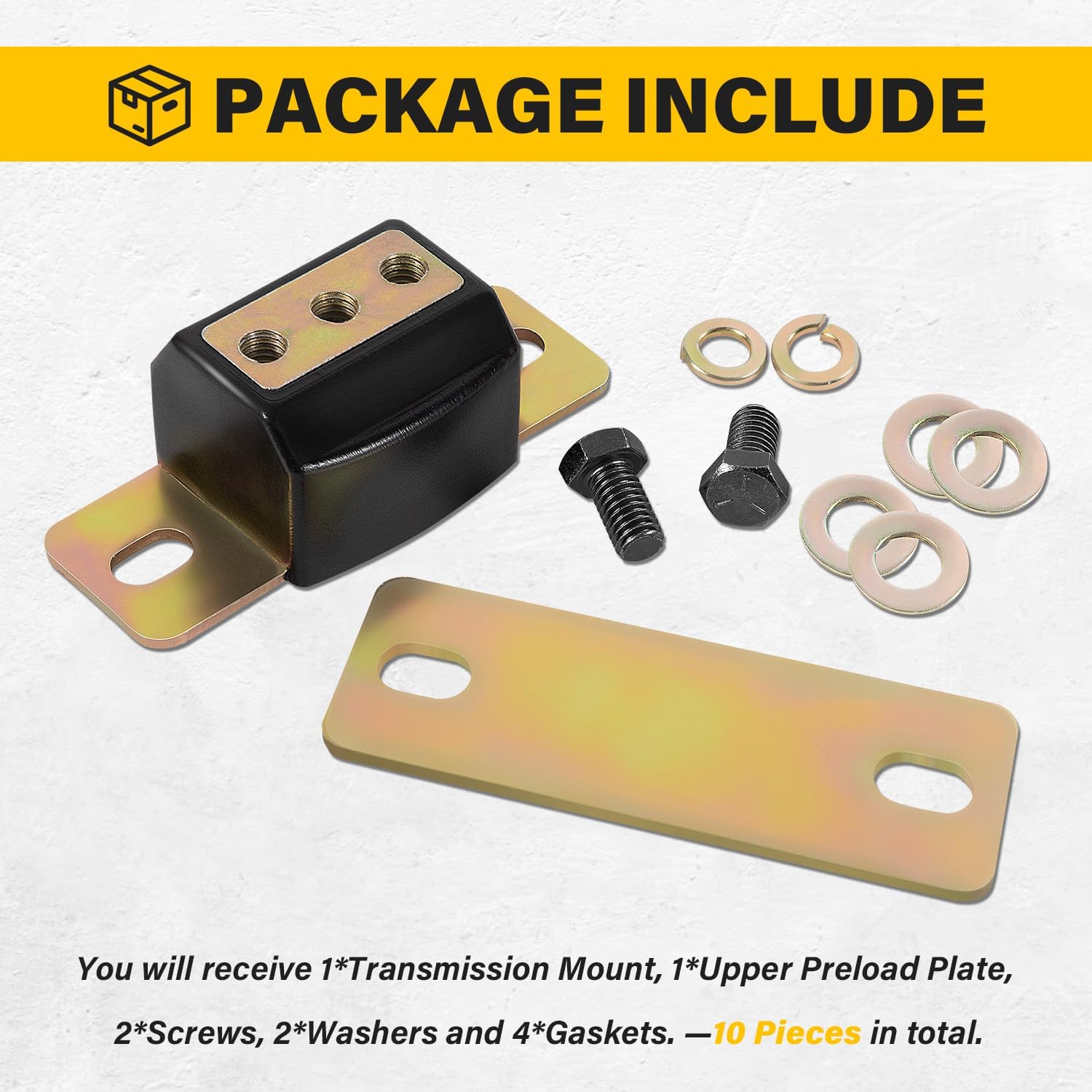 3.1108G Transmission Mount Bracket Kit, for GM RWD Cars and 2WD Trucks, for Chevy Turbo, Replacement for TH350 TH400 700R4 Transmission Mount - Image 5