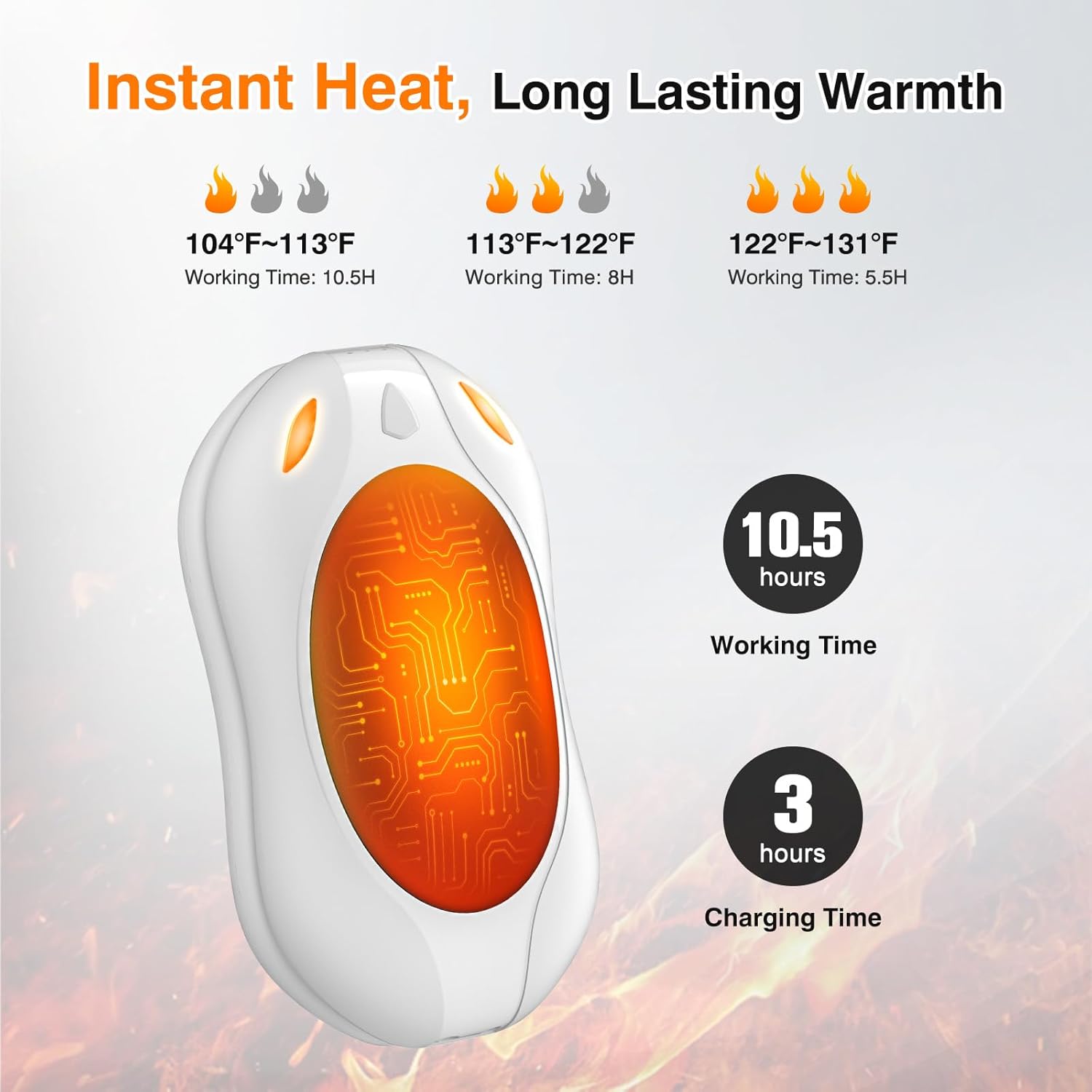 WHATOOK Hand Warmers Rechargeable 2 Pack: Portable Electric Hand Warmer 2 in 1 Magnetic Reusable Heater Pocket Gifts for Men Women Outdoor Camping Golf Hunting Gift - Image 3