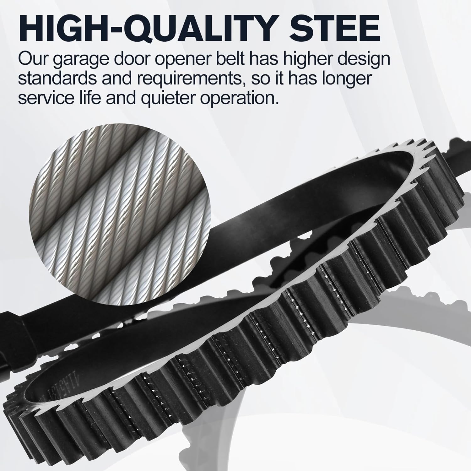 Drive Belt 41A5250, 237'' Garage Door Openers Belt Craftsman 41ab050 for 7ft High Garage Doors, 041A5250 Belt Compatible with Chamberlain/LiftMaster/Sentex/Whisper Belt Drive Garage Door Opener - Image 4