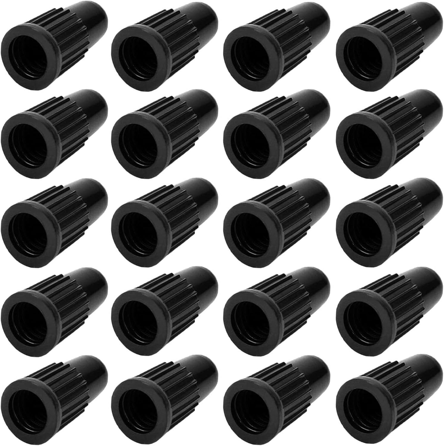 Black Presta Valve caps Plastic Bike tubeless tire caps air dust stem Covers - Used on Presta French valves for MTB Mountain Road Bike Bicycle (20 Pack)
