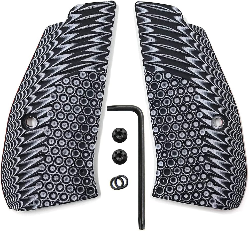 Cool Hand G10 Grips for CZ 75/85 Compact, CZ P-01, P100, C100, Tristar T100, CZ PCR, CZ 75 D, Black Grips Screws Included, Mild Aggressive Texture - Image 2