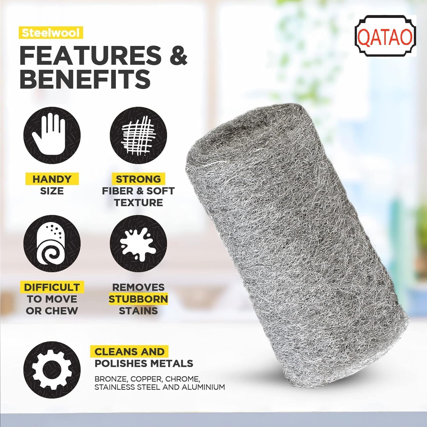 0000 Steel Wool for Mice Control - 40 Pack Fine Grade Stainless Steel Wool for Filling Holes, Rodent Proofing & Home Protection - Metal Wool for Gaps, Wood & Metal Surfaces - Image 7