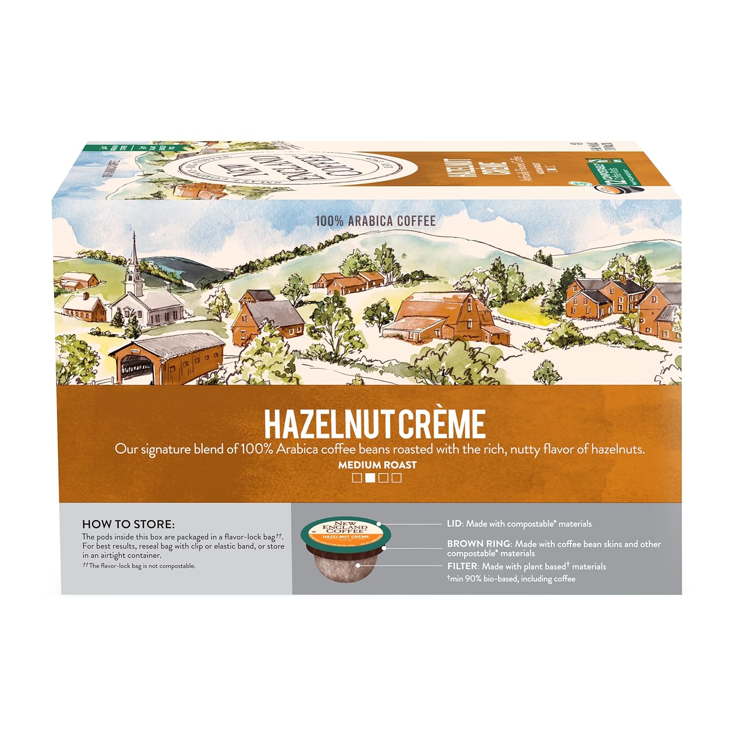 New England Coffee Hazelnut Crème Medium Roast Single Serve Pods, 12ct Box (Pack of 6) - Image 6