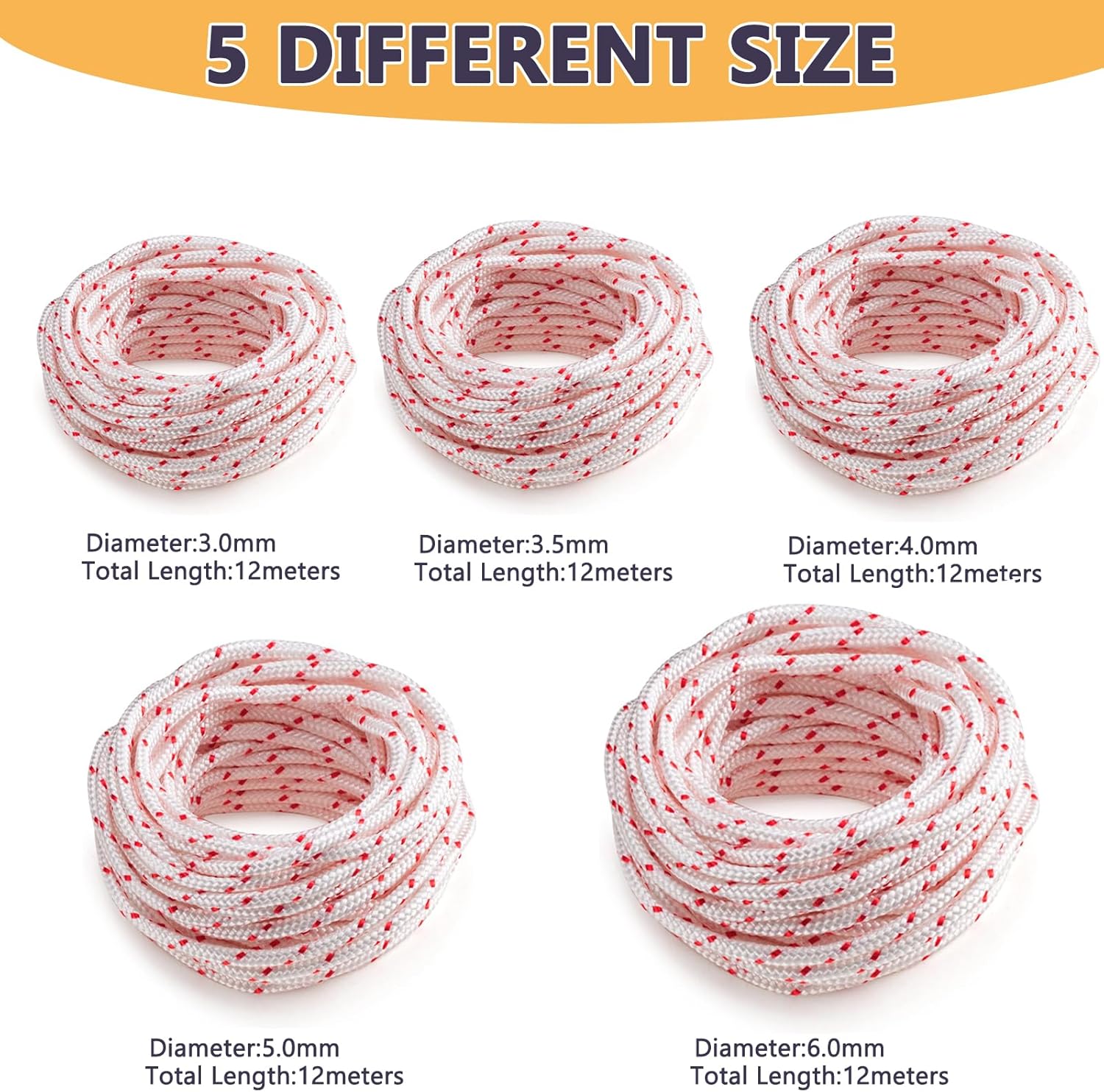 Replacement Recoil Starter Rope Pull Cord 3.5mm 12-Meter/40ft for Husqvarna STIHL Craftsman Chainsaw Lawn Mower Trimmer - Image 6