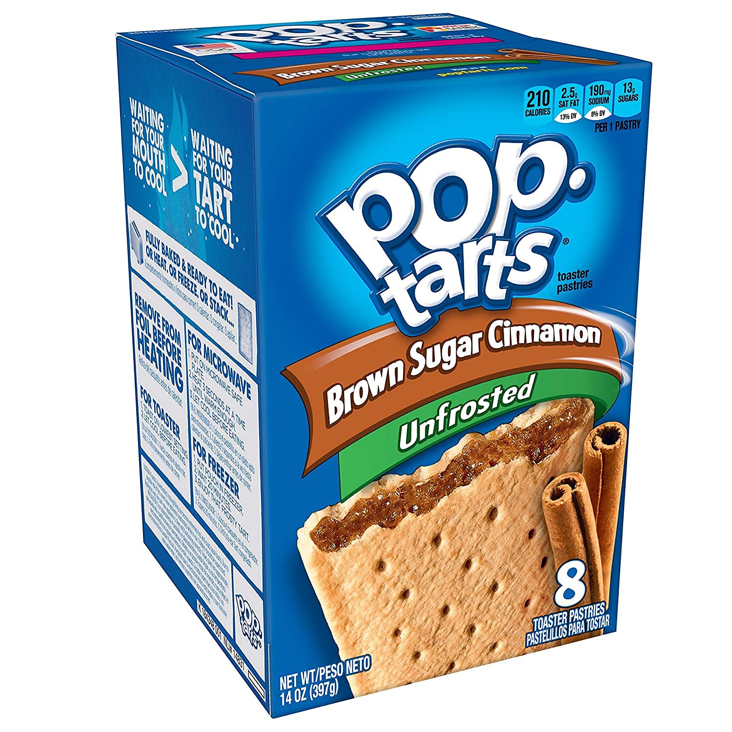 Pop Tarts Toaster Pastries, Unfrosted Brown Sugar Cinnamon 8 ea (Pack of 2) - Image 3