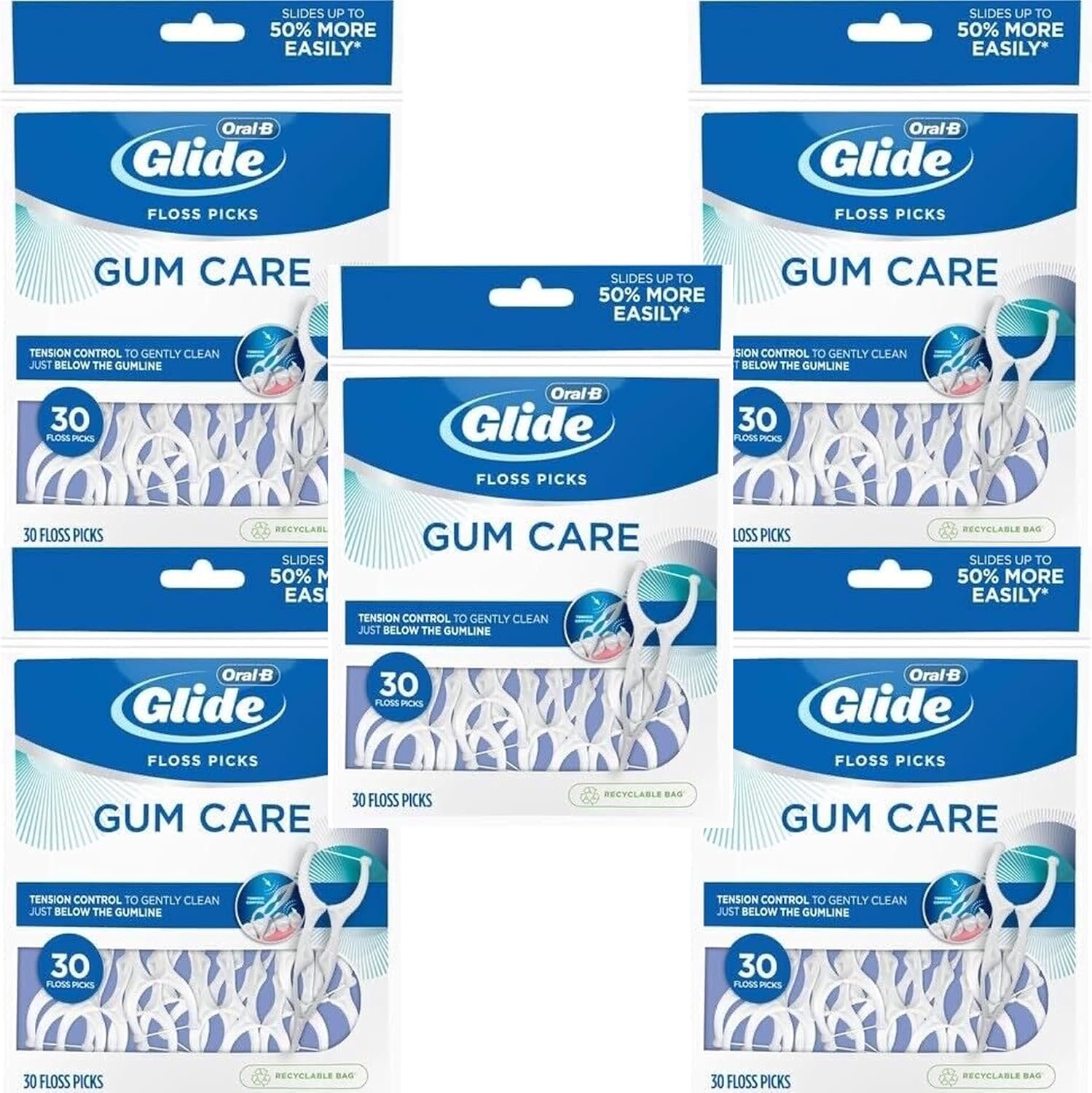 Glide Pro-Health Advanced Floss Picks 30 Ea (Pack of 5)
