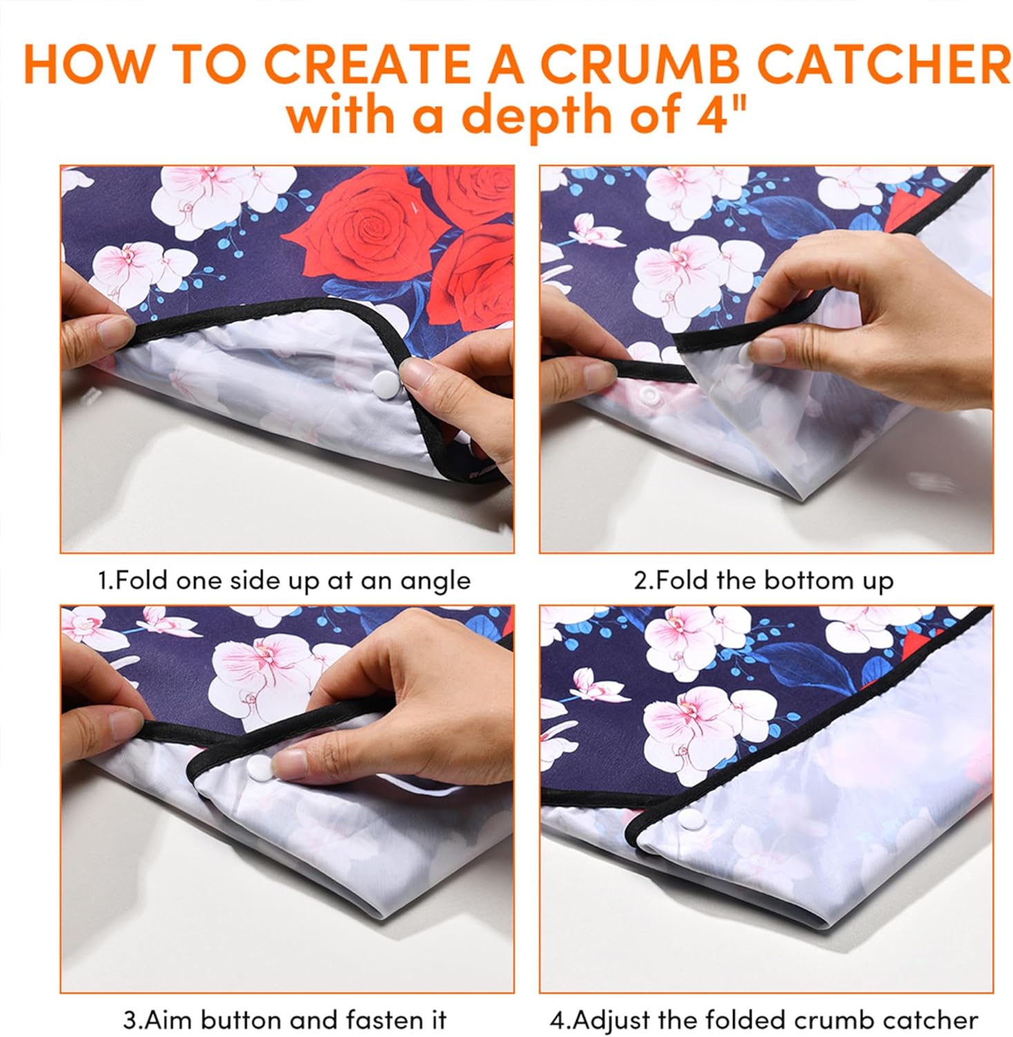 3 Pcs Adult Bibs For Women With Crumb Catcher, Reusable Waterproof Large Bibs For Adult, Clothing Protector For Eating,Washable Feeding Bib For Women Elderly Senior - Image 4