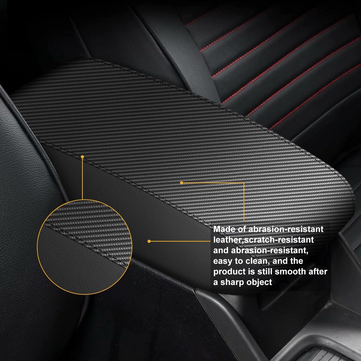 AOMSAZTO Armrest Covers for 2013-2018 Forester Carbon Fiber - Image 3