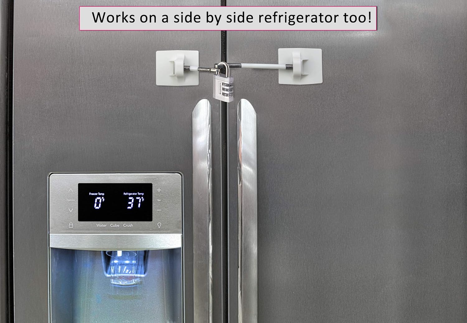 Refrigerator Lock (White with Silver Combination Padlock) - Image 7