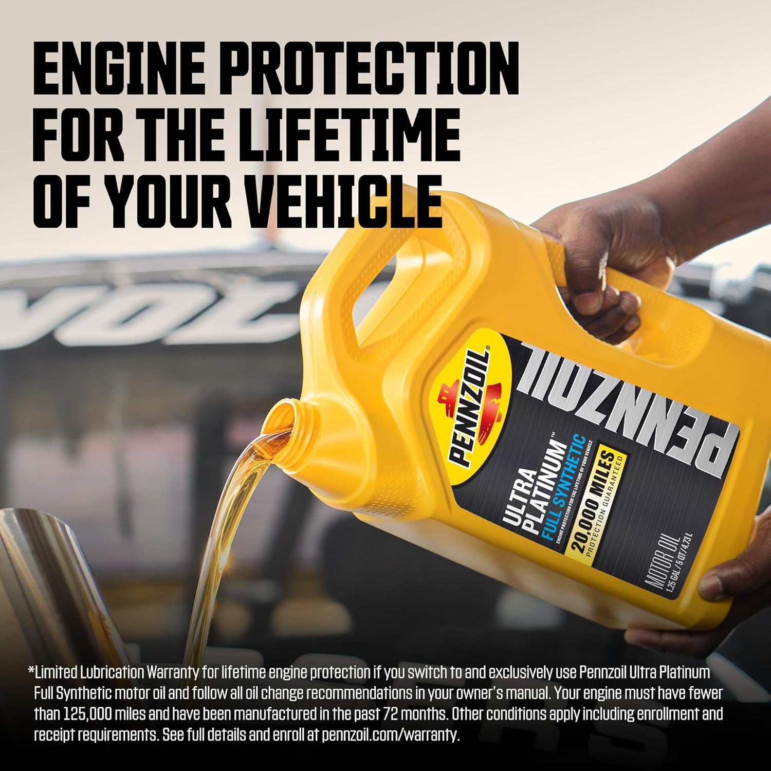 Pennzoil Ultra Platinum Full Synthetic 0W-40 Motor Oil, 1 Quart (6 Pack) - Image 3