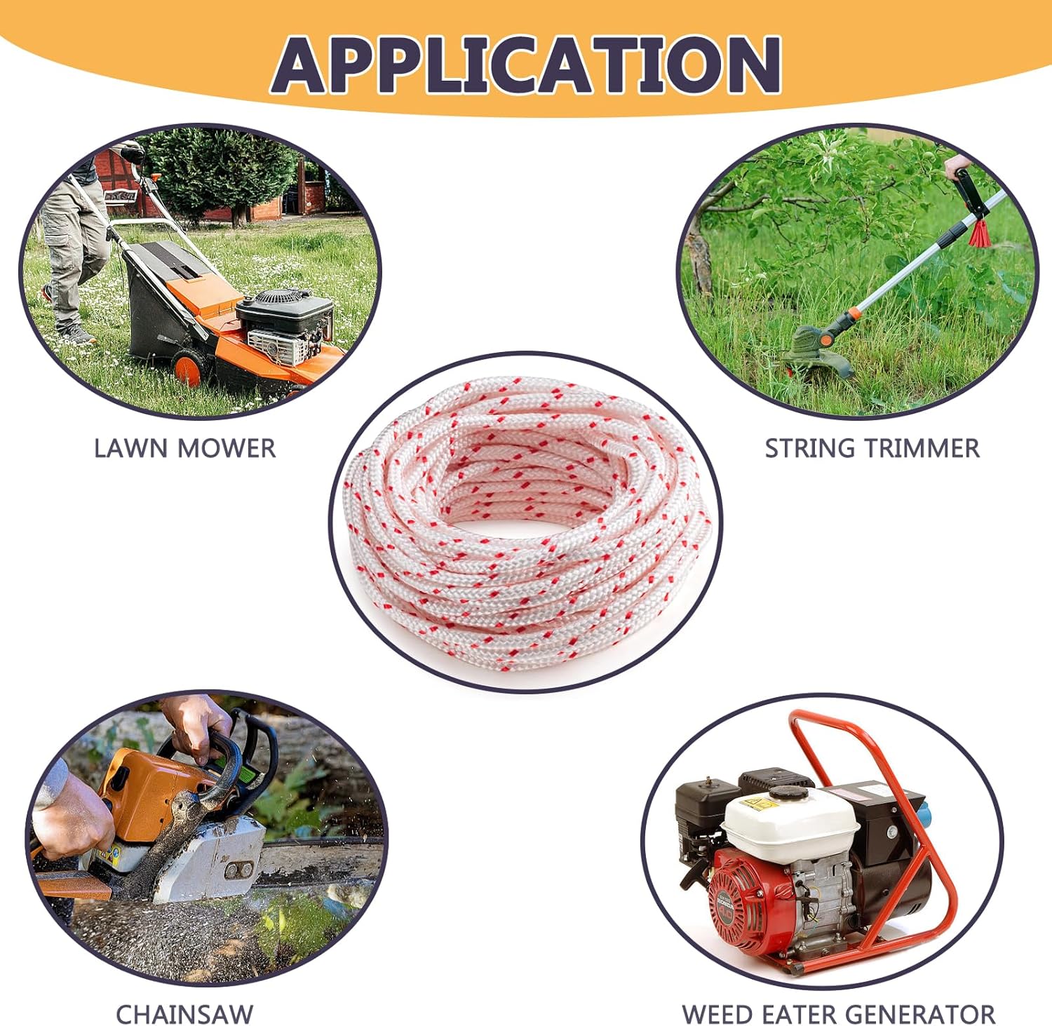 Replacement Recoil Starter Rope Pull Cord 3.5mm 12-Meter/40ft for Husqvarna STIHL Craftsman Chainsaw Lawn Mower Trimmer - Image 5