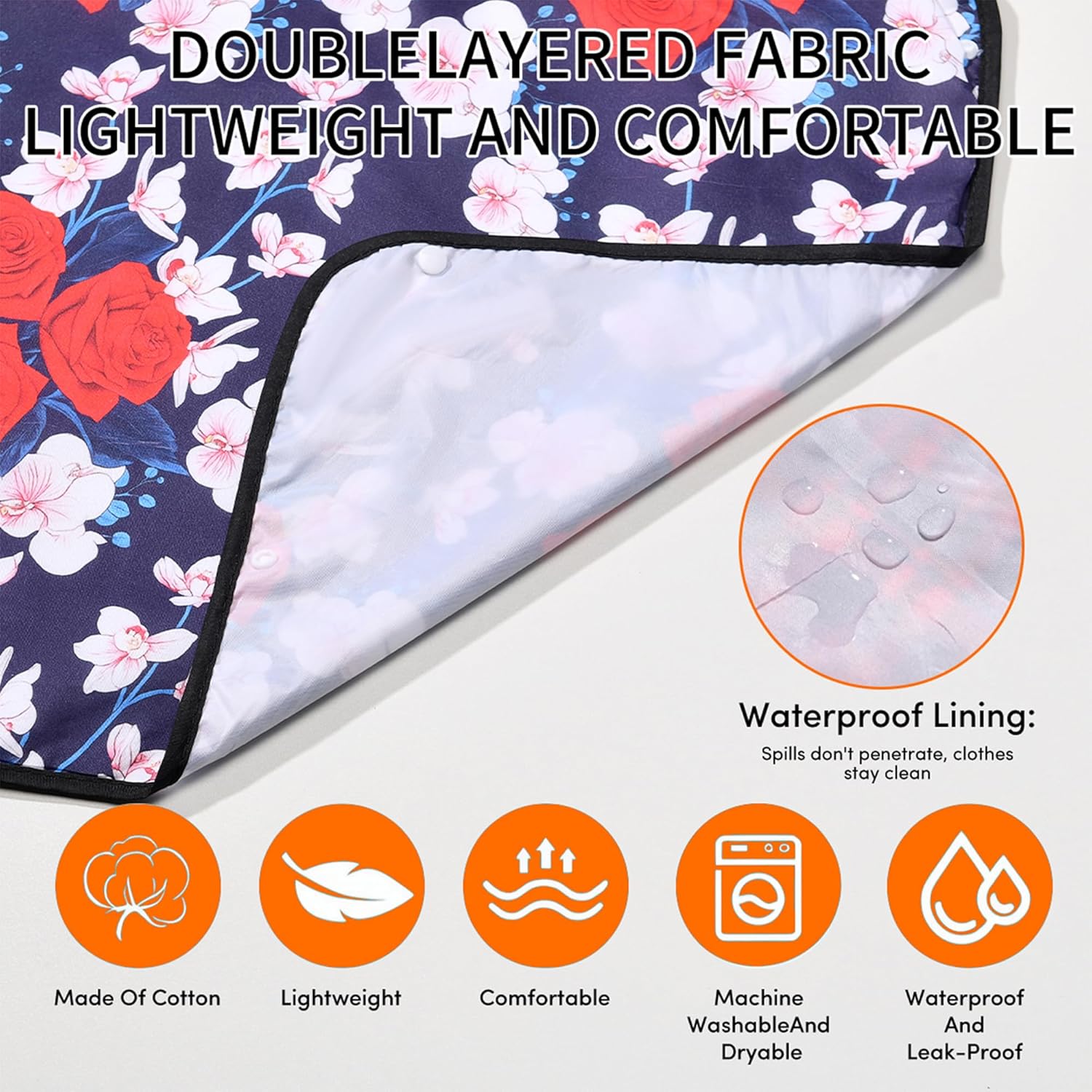 3 Pcs Adult Bibs For Women With Crumb Catcher, Reusable Waterproof Large Bibs For Adult, Clothing Protector For Eating,Washable Feeding Bib For Women Elderly Senior - Image 3