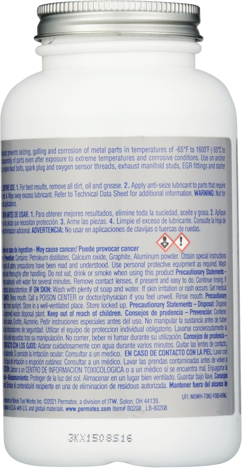 Permatex 80208 Anti-Seize Lubricant with Brush Top Bottle, 16 oz., Silver - Image 3