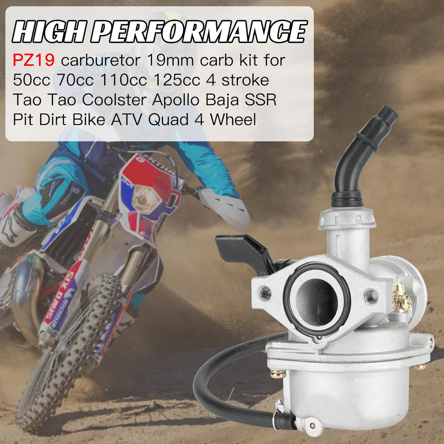 YOXUFA PZ19 19mm Carburetor 7/8 22mm Throttle Assembly for Apollo TaoTao Baja Coolster110cc 125cc 50cc 70cc Pit Dirt Bike ATV SSR Xmotos X-Pro Chinese 4 Wheel Quad 4 Stroke Parts - Image 4