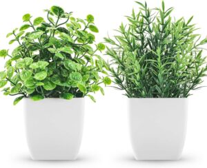 2 Pack Fake Plants Small Artificial...