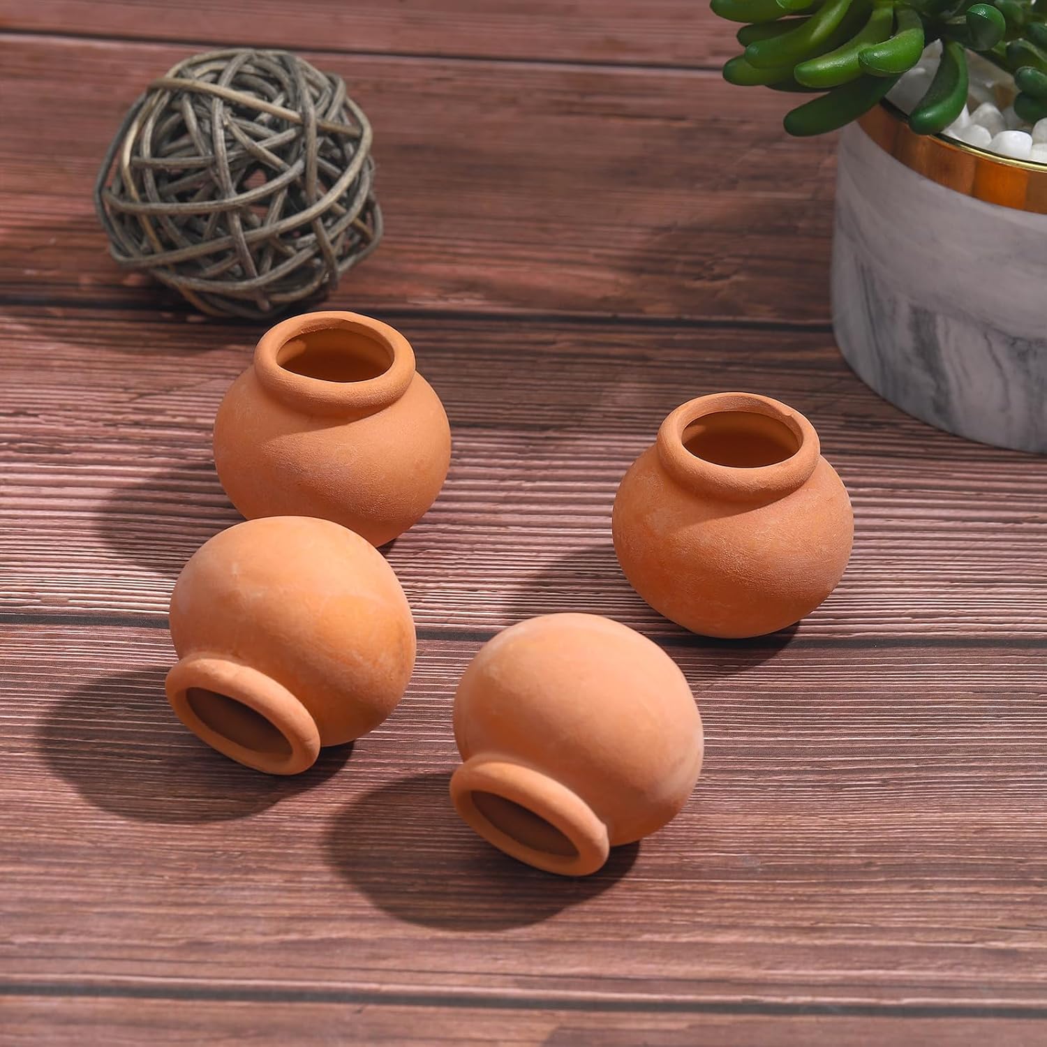 ONEST 10 Pieces Miniature Tiny Clay Pots Mini Flower Pottery Planter for DIY Garden Plants Office Home Decoration - Image 6