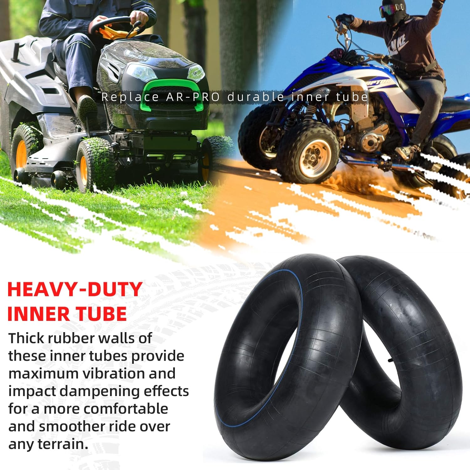 AR-PRO 16x6.50-8 16x7.50-8 Heavy Duty Inner Tube with TR-13 Straight Valve Stem - Universal for Razor Dirt Quad, ATV, Golf Cart, Mower, Tractor, Trailer, Snow Blowers, Wheelbarrows, and More (4-Pack) - Image 6