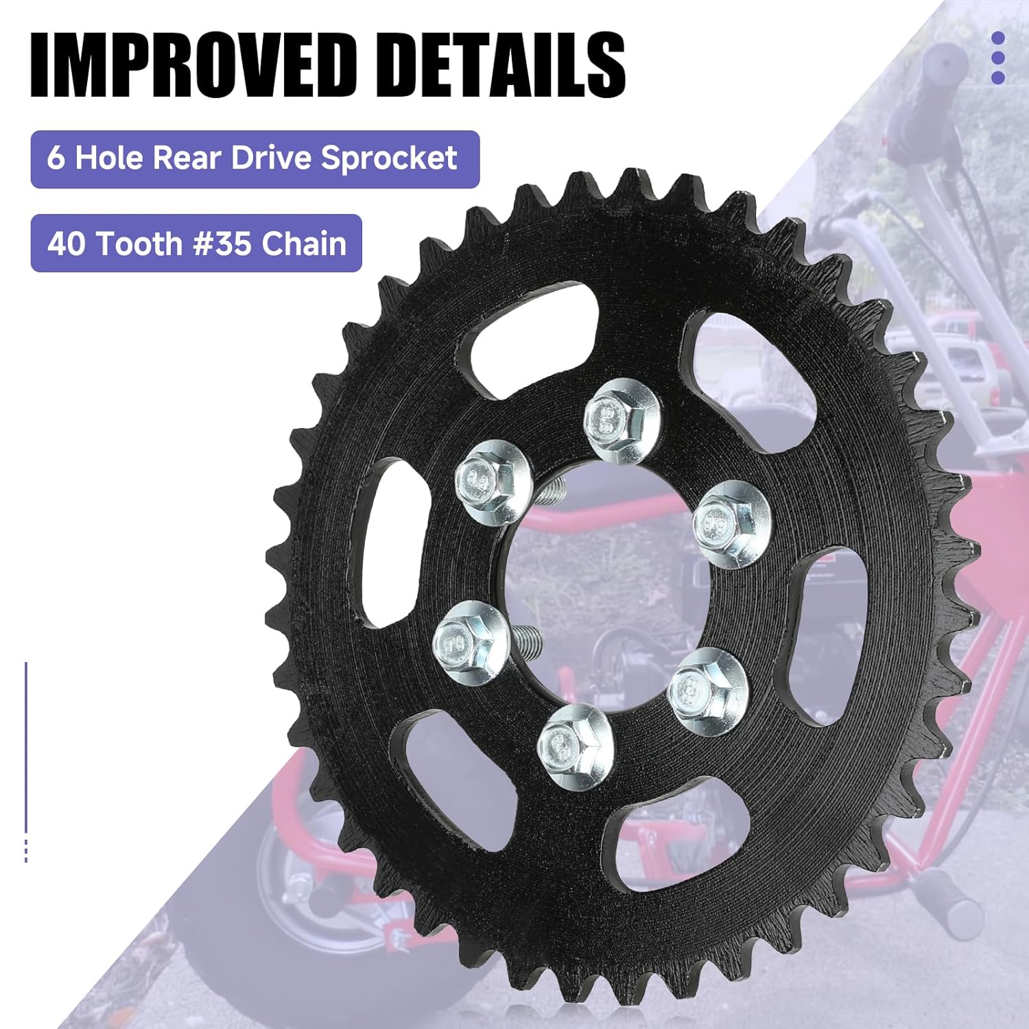 35 Chain Sprocket 40 Tooth Compatible with Coleman Mini Bike CT100U CC100X CK100 Baja DB30 TaoTao GK80 Monster Moto 80cc MBX10 MBX11 Predator 79cc 97cc 98cc 100cc 2.5hp Go Kart Parts - Image 8