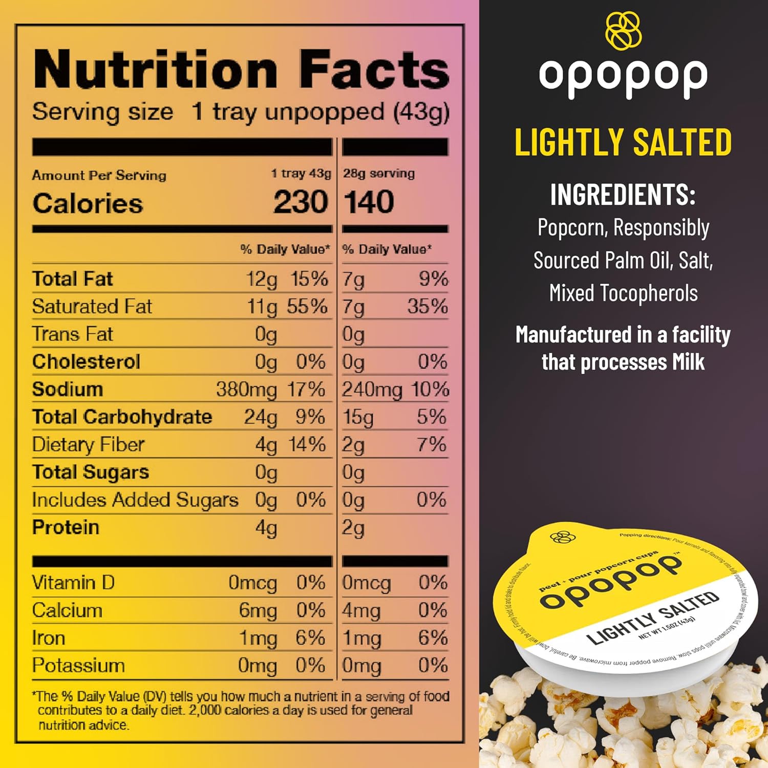 Opopop Microwave Popcorn - Pop Cups Lightly Salted 6-Pack, Non-GMO Gourmet Popcorn Kernels & Popcorn Flavoring, Gluten Free Snacks, Easy to Make and No Mess - Image 2
