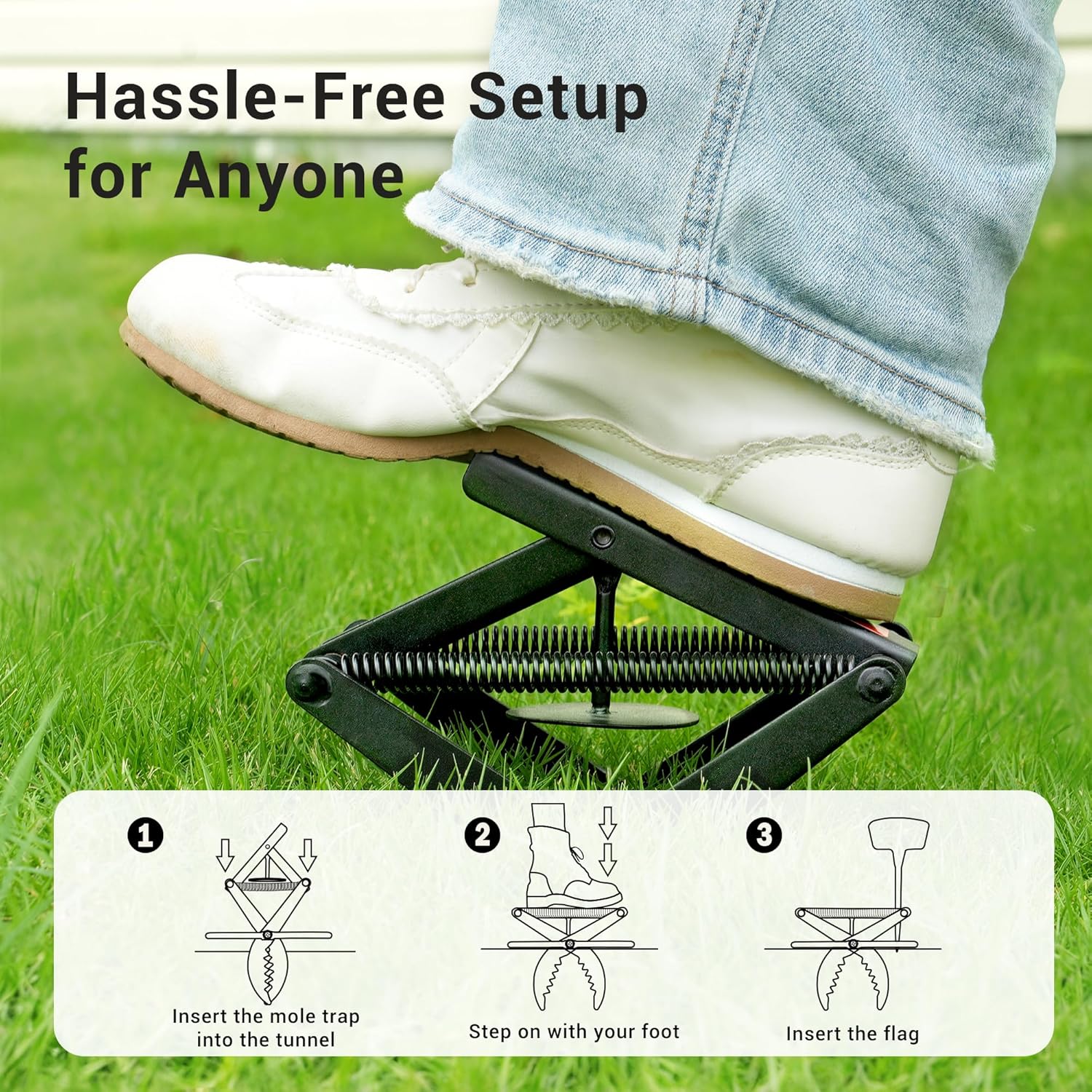 Mole Traps That Kill Best, 2 Pack Scissor Mole Trap, Sleek Black Stainless Steel Finish - Image 4