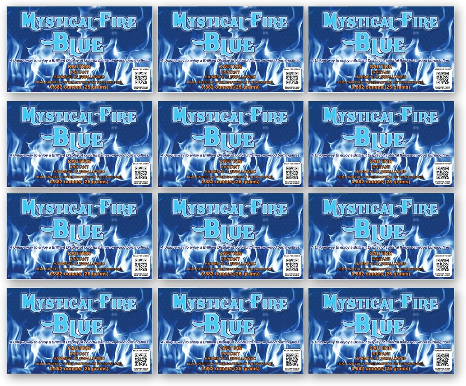 Mystical Fire Blue Color Changing Packets- Pack of 12 Blue Flames- Long Lasting Enchanted Magical Flames- Flame Color Changer for Fire Pits & Outdoor Fireplaces- Campfire Accessories - Image 8