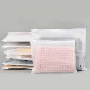 Frosted Zipper Bags for Clothes 25p...
