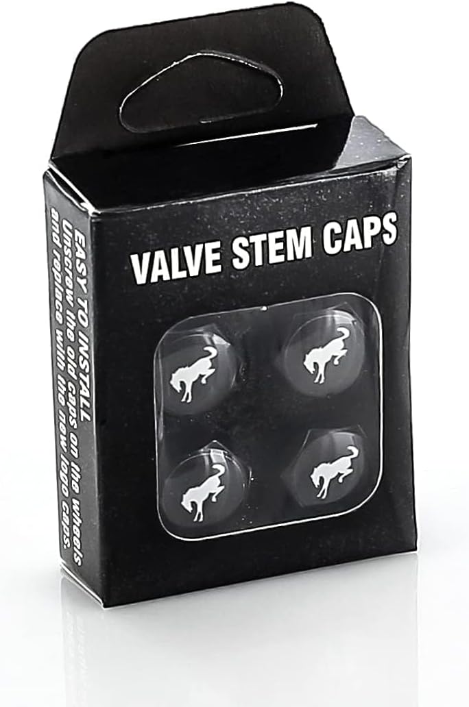 Ford Bronco Black Plastic Tire Valve Stem Cap Covers (Pack of 5) - Image 2
