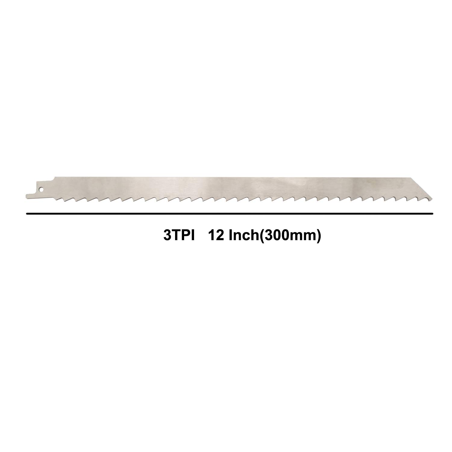 12 Inch Stainless Steel Reciprocating Saw Blades for Meat, 3TPI Big Tooth Unpainted Reciprocating Saw Blades for Food Cutting, Big Animals, Frozen Meat, Beef, Sheep, Cured Ham, Turkey, Bone - 5pack - Image 7