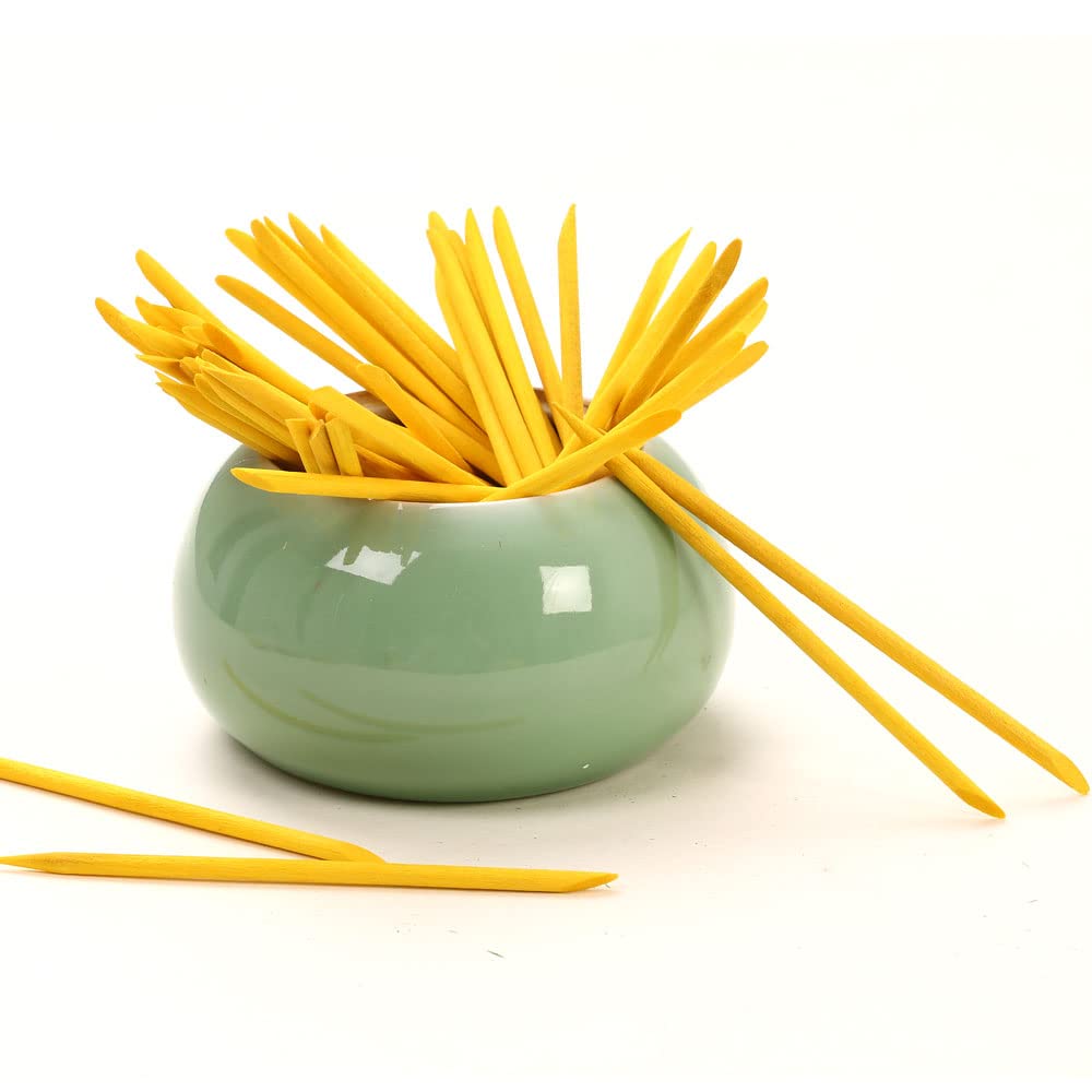 100 Pcs Orange Wood Nail Sticks Double Sided Multi Functional Cuticle Pusher Manicure Pedicure Tool for Manicure Pedicure Yellow - Image 7