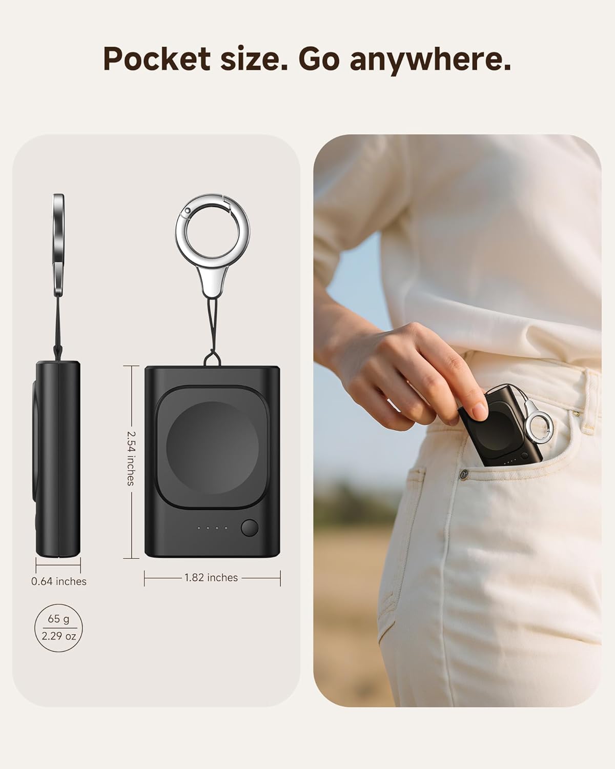 Portable Charger for Samsung Galaxy Watch 8/8 Classic/Ultra/7, 1800mAh Charger for Samsung Watch FE/6/6 Classic/5/5 Pro/4/4 Classic/3/Active 2, with Keychain - Image 7