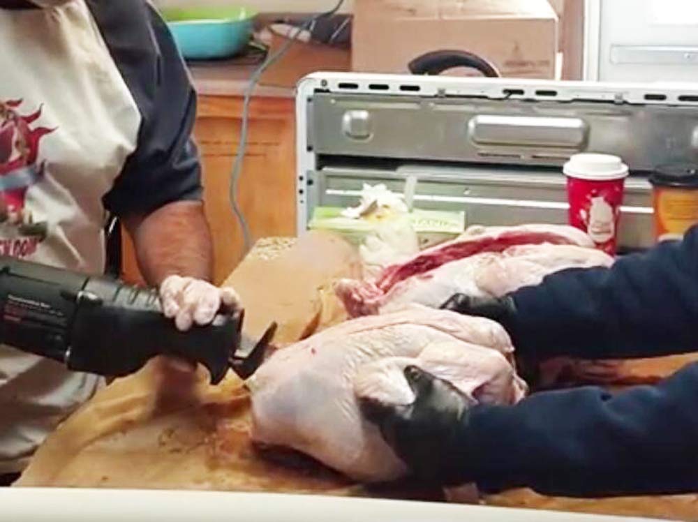 12 Inch Stainless Steel Reciprocating Saw Blades for Meat, 3TPI Big Tooth Unpainted Reciprocating Saw Blades for Food Cutting, Big Animals, Frozen Meat, Beef, Sheep, Cured Ham, Turkey, Bone - 5pack - Image 6